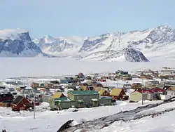 "Uptown" neighbourhood of Pangnirtung. April 2006