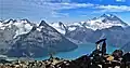 Deception Peak (left), Guard Mountain, and Mount Garibaldi (right) from Panorama Ridge