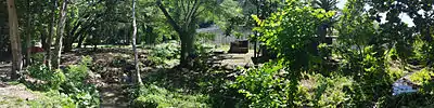 Panoramic photo of Rove Creek at Botanical Gardens behind prison.