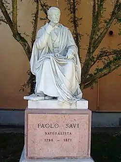 Monument to Italian naturalist Paolo Savi (1798-1871).