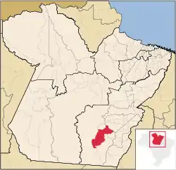 Location of Ourilândia do Norte in the State of Pará