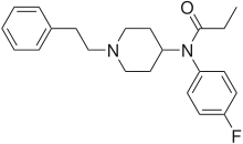 Chemical structure of parafluorofentanyl.