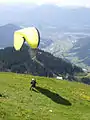 Start of a paraglider from the Hohe Salve