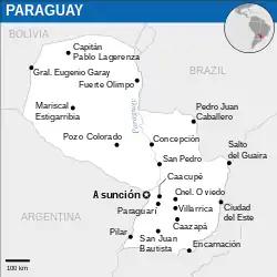 Location of Paraguay