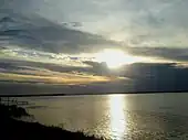 A sunset over the Paraná river, in San Juan del Paraná, Paraguay