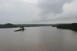 Valapattnam river flowing near the Temple