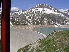 Emosson lake and dam as seen from the funicular (2008)