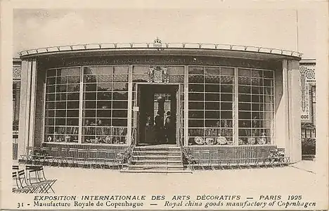 The Danish pavilion for presenting porcelain and faience