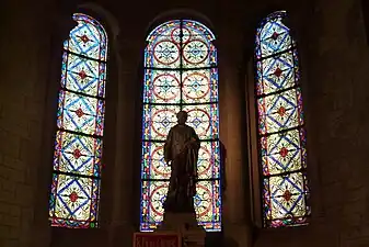 Stained glass in the apse behind the altar