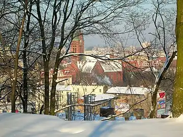 Winter, view of Saint Andrew Bobola's Church