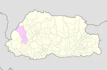 Map of Paro District in Bhutan