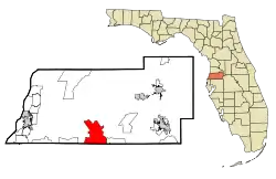 Location in Pasco County and the state of Florida