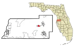 Location in Pasco County and the state of Florida