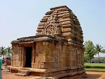 Sukanasa with Shiva Nataraja and small gavaksha motifs, Jambulingeshwara Temple, Pattadakal, 7th-8th century.