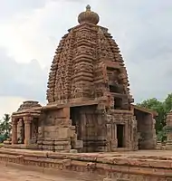 The partly dismantled Galaganatha Temple, Pattadakal, where the antefix stones of the sukanasa are missing.