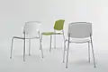 A stackable chair designed with focus on the back of the chair as this is the most viewed angle, designed by Busk-Hertzog in 2005.