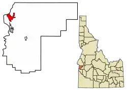 Location of Payette in Payette County, Idaho.