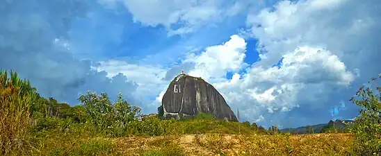 Peñón de Guatapé rising from the countryside