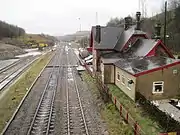 Passing through the former Peak Forest station, actually adjacent to the present-day settlement of Peak Dale