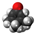 Space-filling model of the penguinone molecule