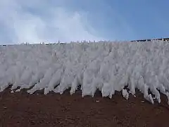 Penitentes near the summit