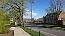 Campus buildings on Burrowes Road