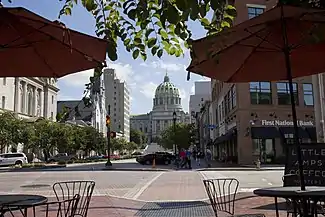 Second and State Streets in front of the Capitol building