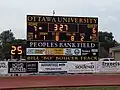 Scoreboard of Peoples Bank Field during a game.