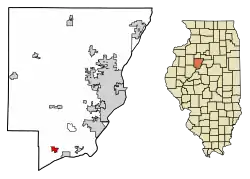 Location of Glasford in Peoria County, Illinois.