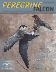 The cover of Peregrine Falcon: Dynamic Carving and Painting Techniques for a New Era by Floyd Scholz (Stackpole Books, 2014)