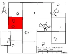 Location of Perry Township in Putnam County