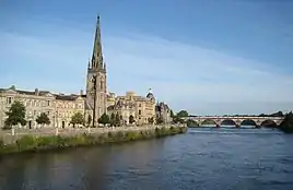 St Matthew's Church overlooking the River Tay