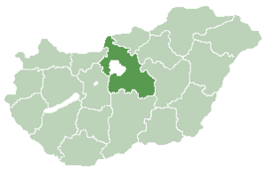 Location of Pest County in Hungary