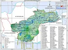 The map depicts the Bengawan Solo River Region, which consists of 96 river basins, including the Bengawan Solo basin (number 034).