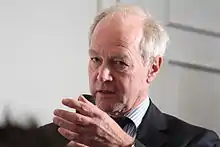 Peter Lilley MP, asking a question from the audience (15765548995).jpg