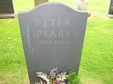 Adjoining grave of Sir Peter Pears