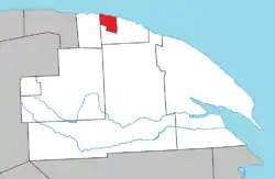 Location within La Côte-de-Gaspé RCM.