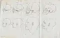 ...On the first canvas the head of a child, the head of an adult man, and the head of an old man were shown with their skulls above them, all in profile...