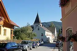 Street with parish church