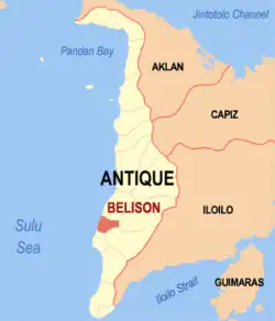 Map of Antique with Belison highlighted