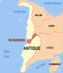 Map of Antique with Bugasong highlighted