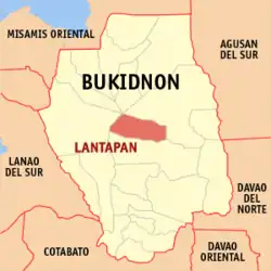 Map of Bukidnon with Lantapan highlighted