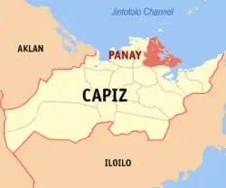 Map of Capiz with Panay highlighted