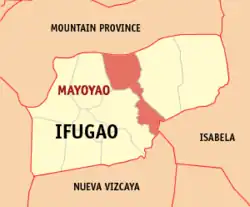 Map of Ifugao with Mayoyao highlighted