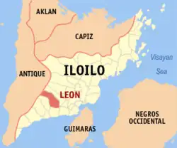 Map of Iloilo with Leon highlighted