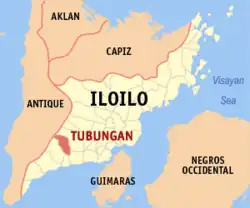 Map of Iloilo with Tubungan highlighted