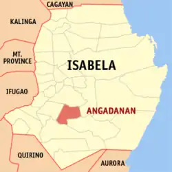 Map of Isabela with Angadanan highlighted