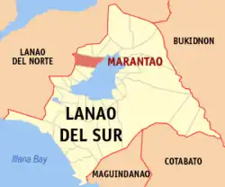 Map of Lanao del Sur with Marantao highlighted