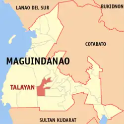 Map of Maguindanao del Sur with Talayan highlighted