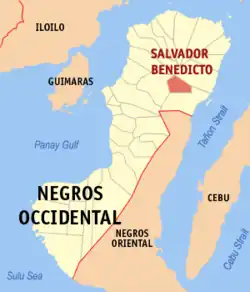 Map of Negros Occidental with Don Salvador Benedicto highlighted